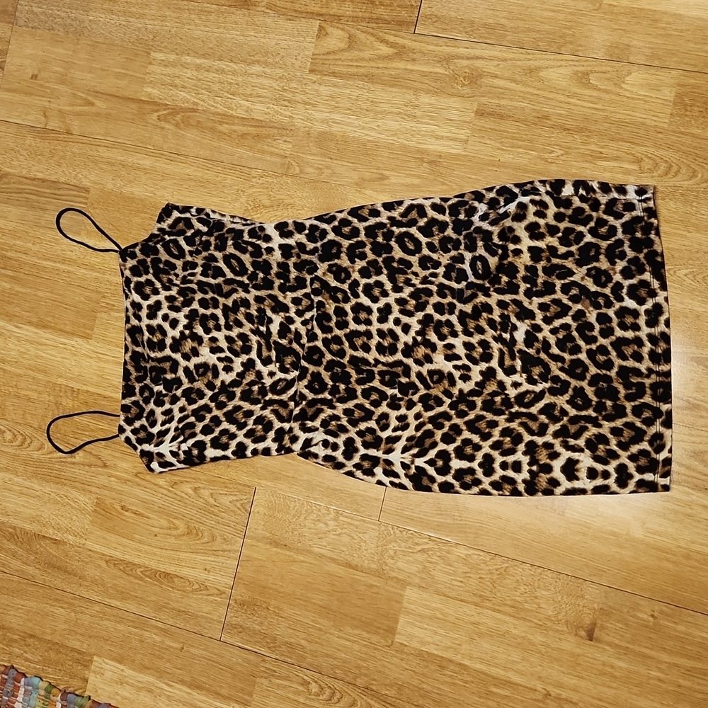 Montrez leopard print cocktail dress sz medium